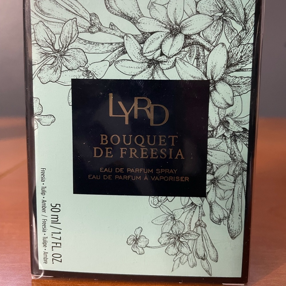 Brand new in box with packaging. Lyrd Bouquet de Freesia perfume. $30 (reg $50)